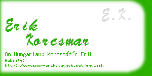 erik korcsmar business card